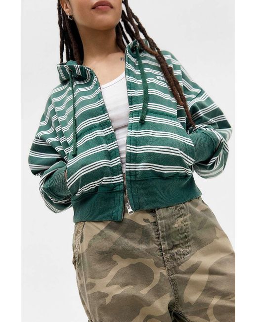 BDG Green Easy Stripe Hoodie