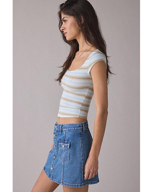 Levi's Blue Button-Front Denim Mini Skort