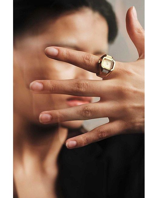 Breda White 'Nocturne' Expandable Ring Watch