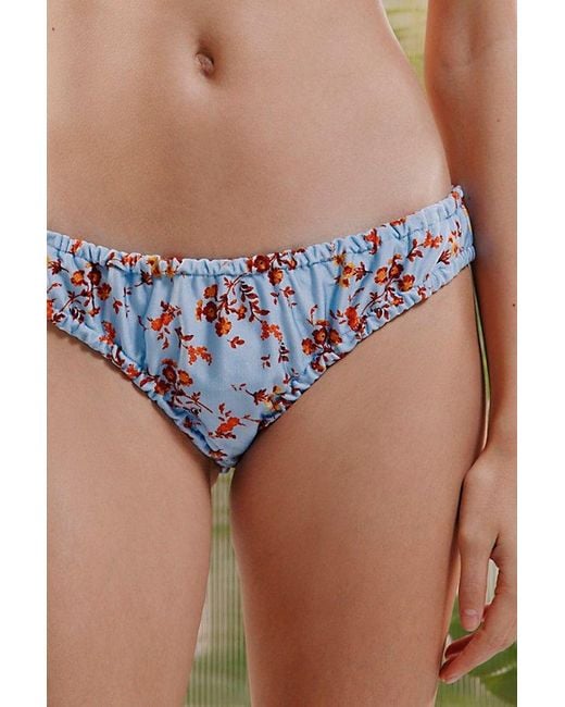 Out From Under Blue Monaco Ruched Bikini Bottom
