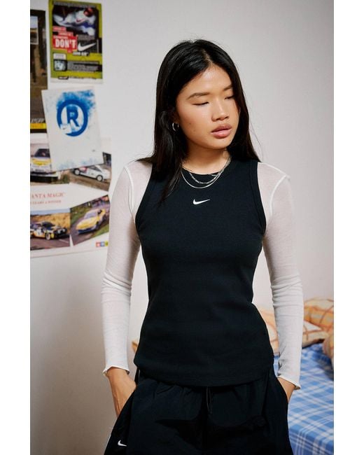 Nike Black Sportswear Tight Rib Tank Top