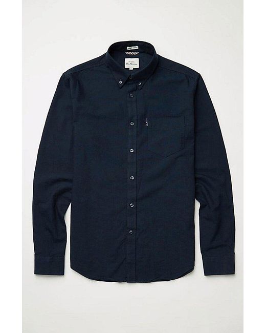Ben Sherman Blue Signature Organic Cotton Oxford Button-Down Shirt Top for men