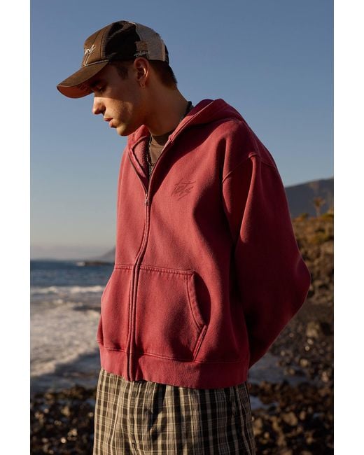 iets frans Red Raspberry Script Zip-through Hoodie for men