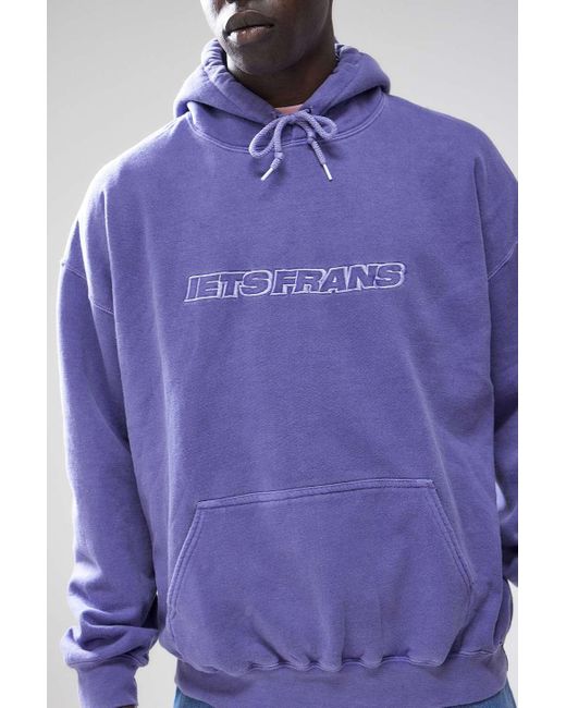 iets frans Purple Overdyed Big Embroidered Hoodie for men