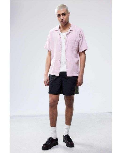Urban Outfitters White Uo Pink Crinkle Shirt for men