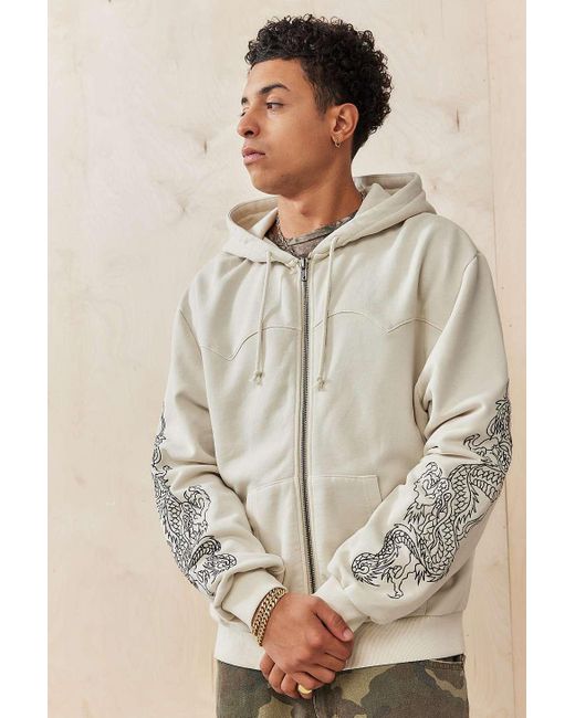Ed Hardy Natural Uo Exclusive Western Dragon Hoodie for men
