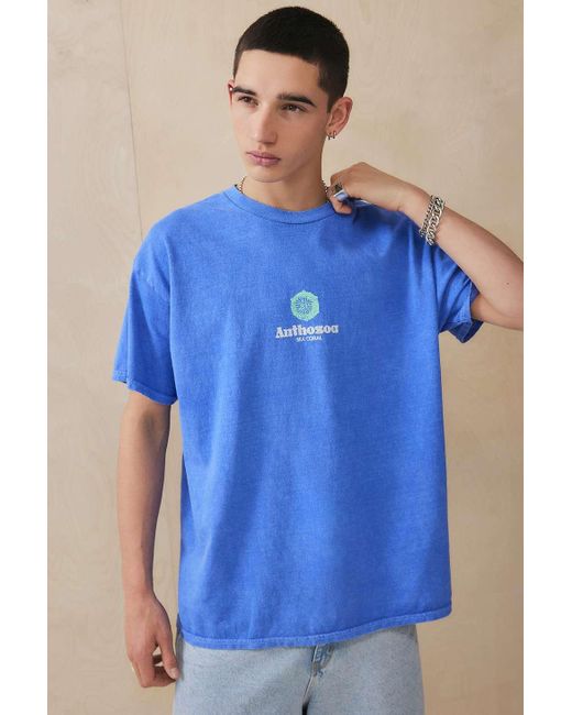 Urban Outfitters Uo Blue Anthozoa T-shirt for men