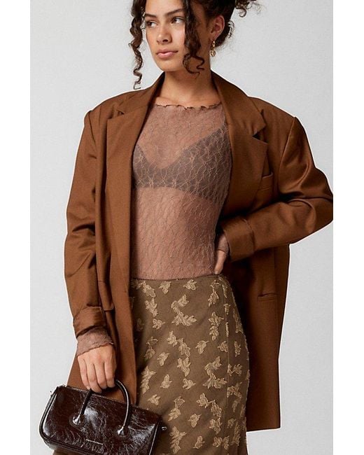 Out From Under Brown Libby Sheer Long Sleeve Top