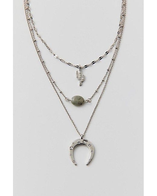 Urban Outfitters Gray Icon Layered Necklace