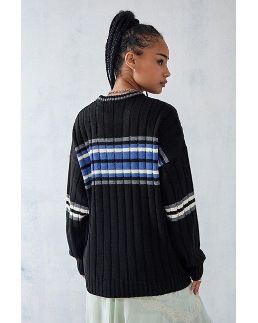 BDG Black Striped Knit Boyfriend Sweater