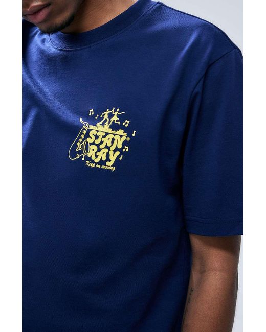 Stan Ray Blue Navy Moving T-shirt for men