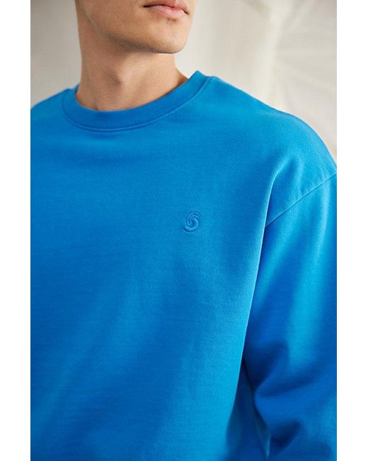 Standard Cloth Blue Everyday Crew Neck Sweatshirt for men