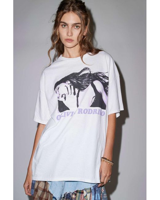 Urban Outfitters Gray Olivia Rodrigo Uo Exclusive Guts T-shirt Dress In White,at