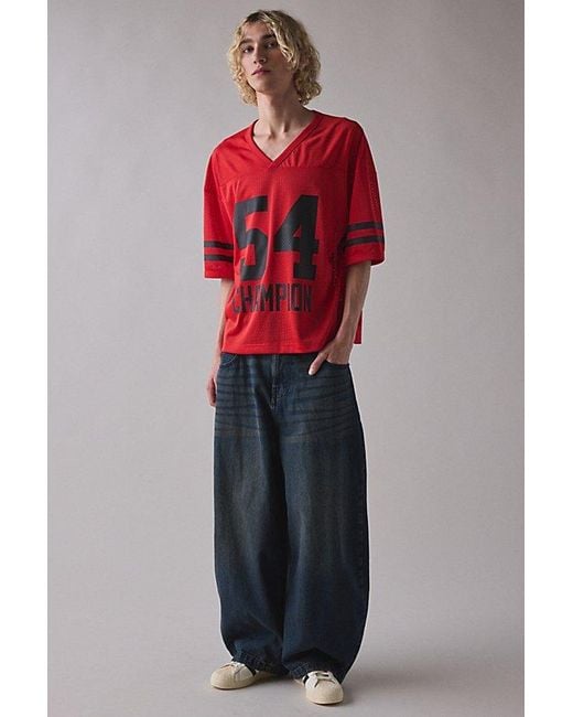 Champion Red Yearbook Mesh Football Jersey Tee for men