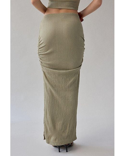 Urban Outfitters Natural Uo Caprina Ruched Knit Skirt 2-Piece Set