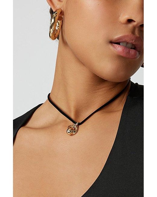 Urban Outfitters Natural Modern Drop Ribbon Wrap Necklace