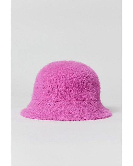 Urban Outfitters Pink Cassie Fuzzy Bucket Hat