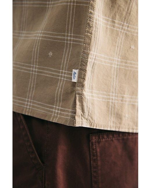 Katin Brown Cruz Embroidered Plaid Short Sleeve Button-Down Shirt Top for men