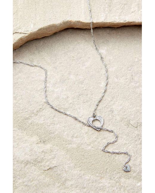 Silence + Noise Natural Silence + Noise Y2k Heart Lariat Necklace