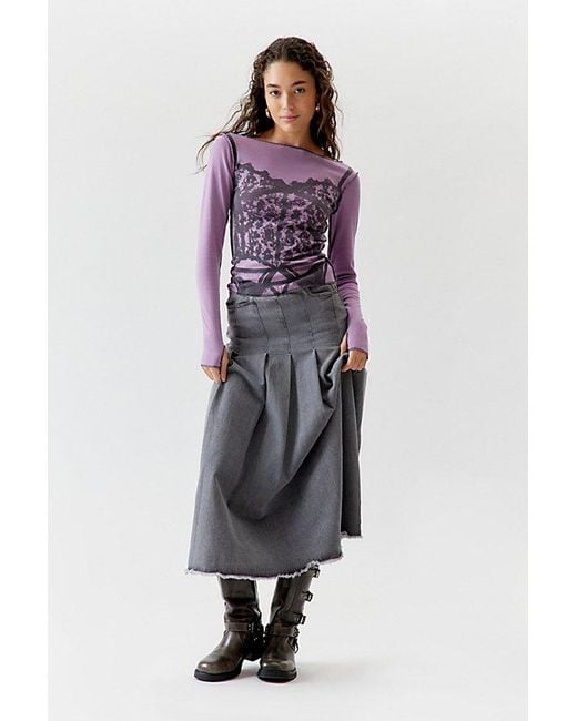 Urban Outfitters Purple Corset Photo-Real Long Sleeve Tee