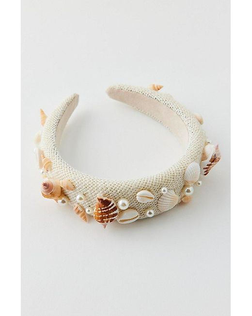 Urban Outfitters Black Shell & Pearl Headband