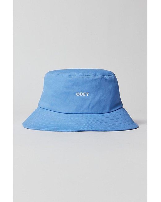 Obey Blue Bold Twill Bucket Hat for men