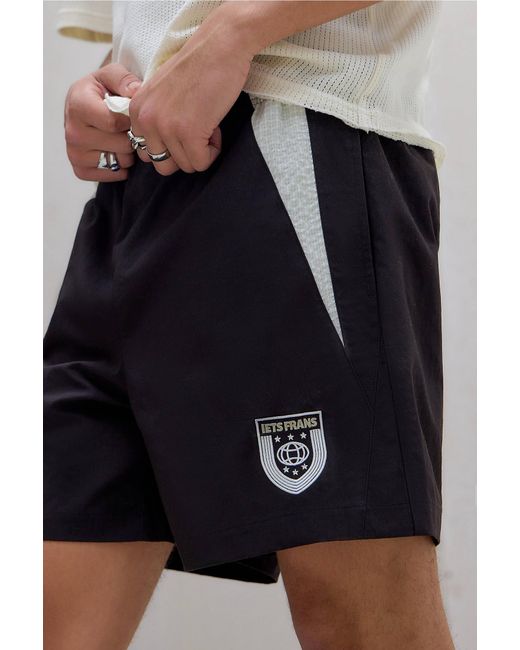 iets frans Black Football Runner Shorts for men