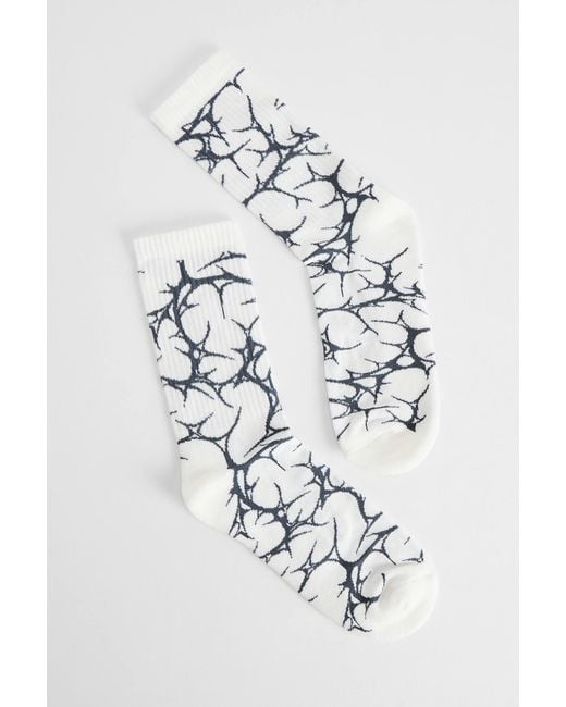Urban Outfitters White Uo Ecru Barbed Wire Socks for men