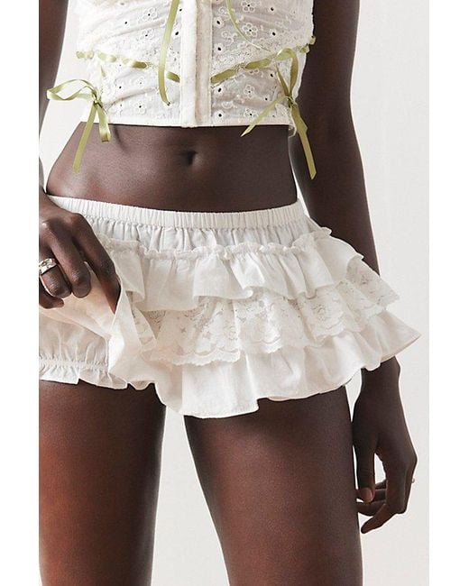 Out From Under Natural Dolce Verano Ruffle Bloomer Micro Short