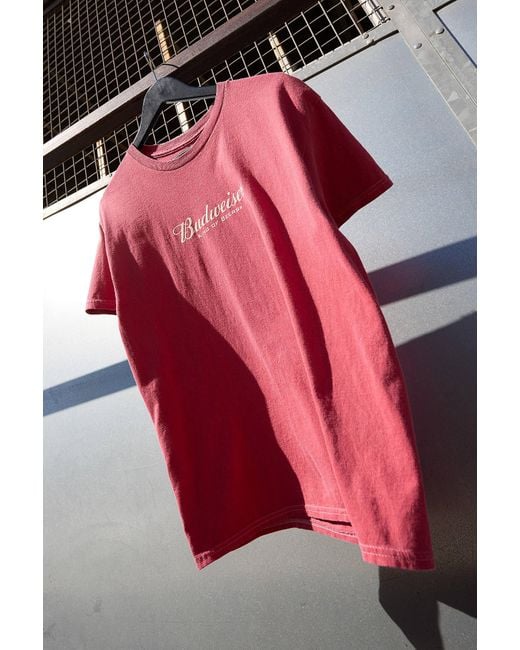 Urban Outfitters Uo Red Budweiser Logo Graphic Tee for men