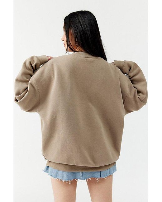Urban Renewal Brown Remade Lace & Thermal Sweatshirt