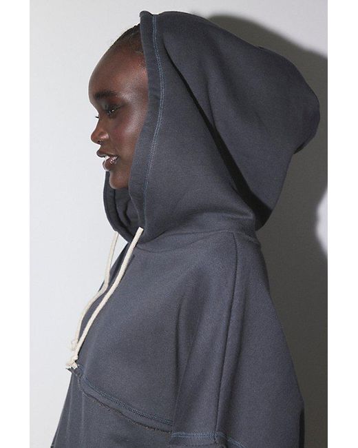 Out From Under Gray Raw Edge Oversized Hoodie Sweatshirt