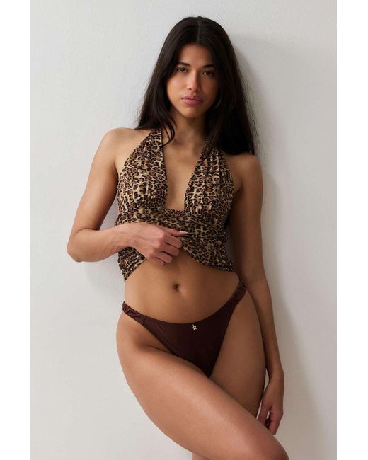 We Are We Wear Brown Star Charm Thong