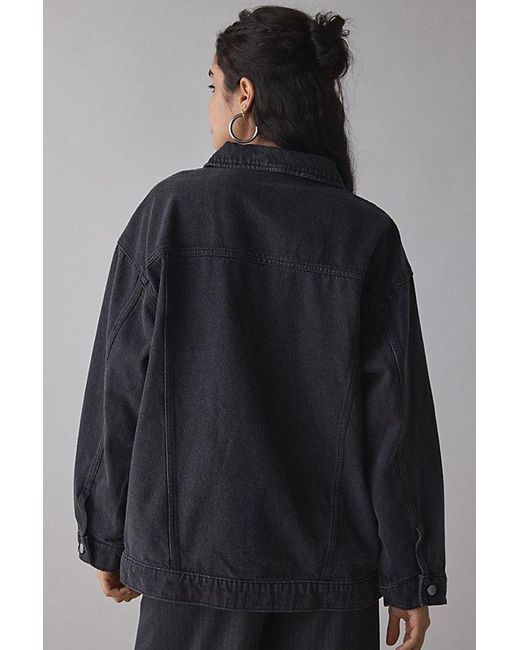 BDG Gray Maya Oversized Denim Trucker Jacket