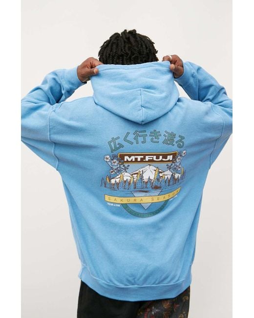 Urban Outfitters Uo Light Blue Mount Fuji Hoodie for men