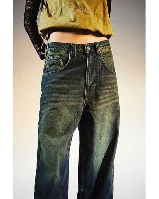 Jaded London Green Colossus Baggy Wide-Leg Jean