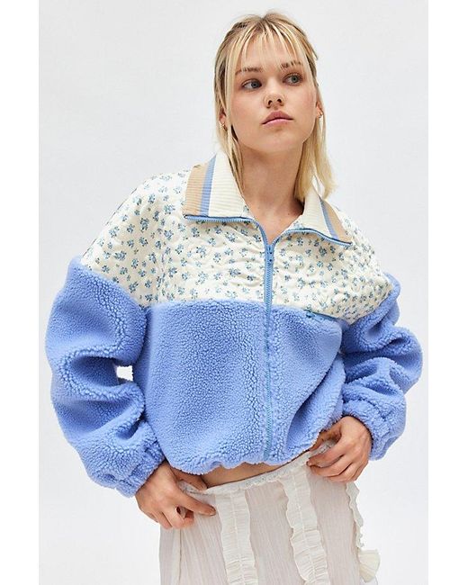 アウター Love For Love & Lemons Sadie Floral Quilted And Fleece Zip-Up Jacket in