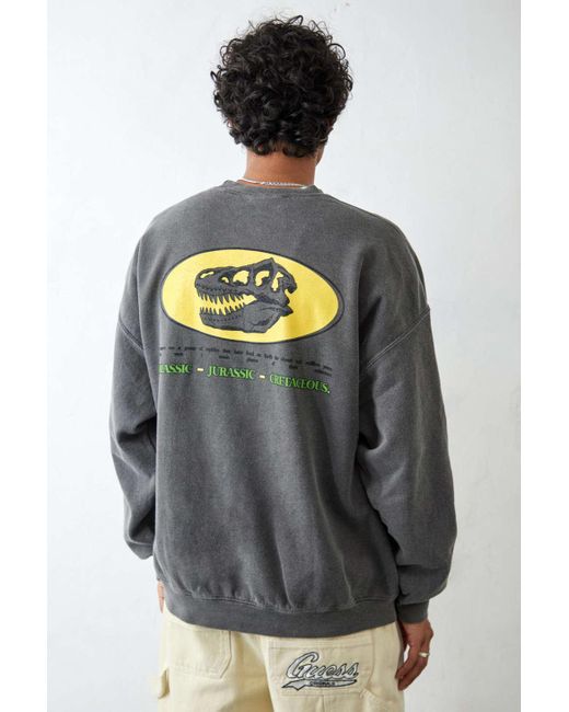 Urban Outfitters Gray Uo Washed Black Dinosaur Chart Sweatshirt for men