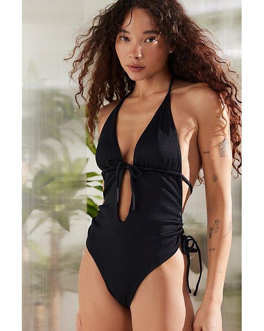Out From Under Green Ava Ribbed One-Piece Swimsuit