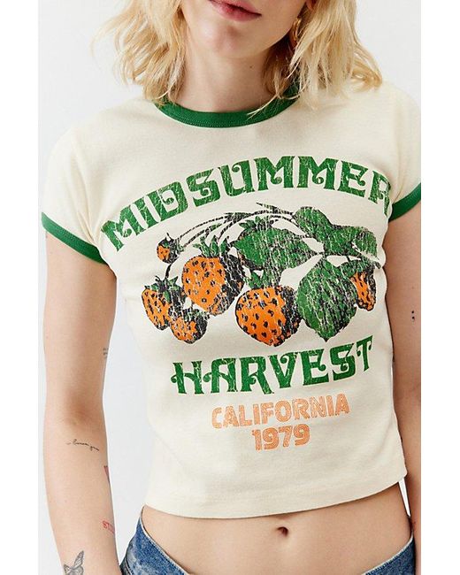 Urban Outfitters Green Midsummer Harvest Ringer Baby Tee Jacket
