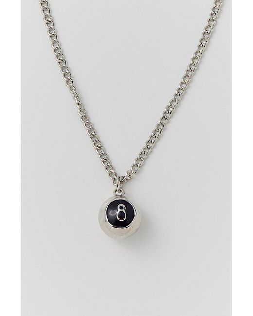 Urban Outfitters Blue 8-Ball Stainless Steel Pendant Necklace for men