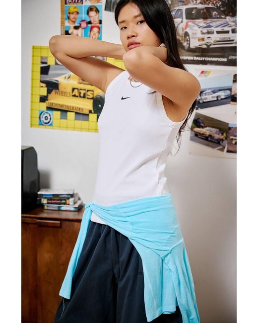 Nike White Sportswear Tight Rib Tank Top