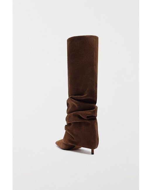 SCHUTZ SHOES Brown Mikki Up Slouch Knee High Boot