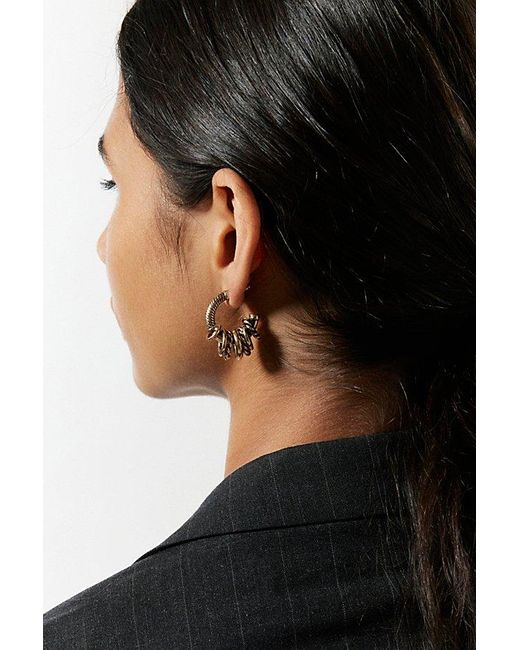 Urban Outfitters Black Texture Wrapped Hoop Earring