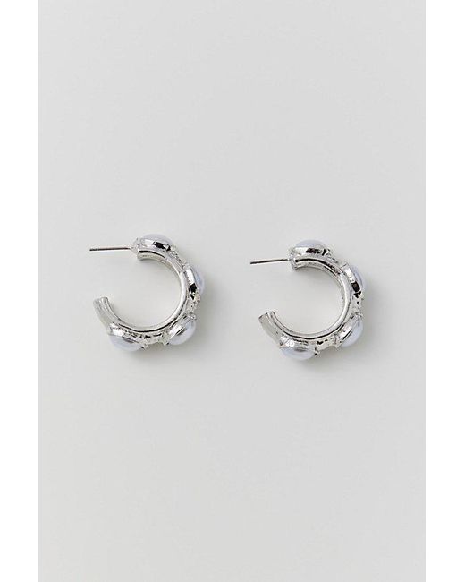 Urban Outfitters Blue Statement Pearl Hoop Earring