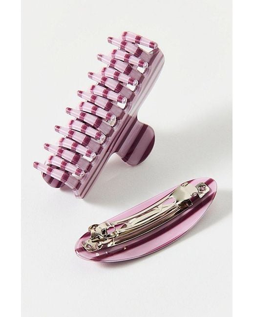 Out From Under Multicolor Patterned Claw Clip & Barrette Set