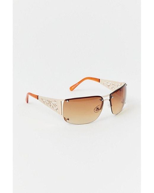Urban Outfitters Brown Holly Metal Shield Sunglasses