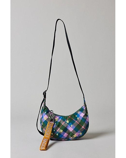 Baggu Gray Small Nylon Crescent Bag