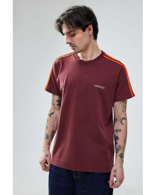 iets frans Red Burgundy Taped T-shirt for men