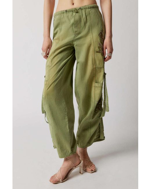 Urban Outfitters Uo Devon Embellished Drapey Cargo Pant in Green